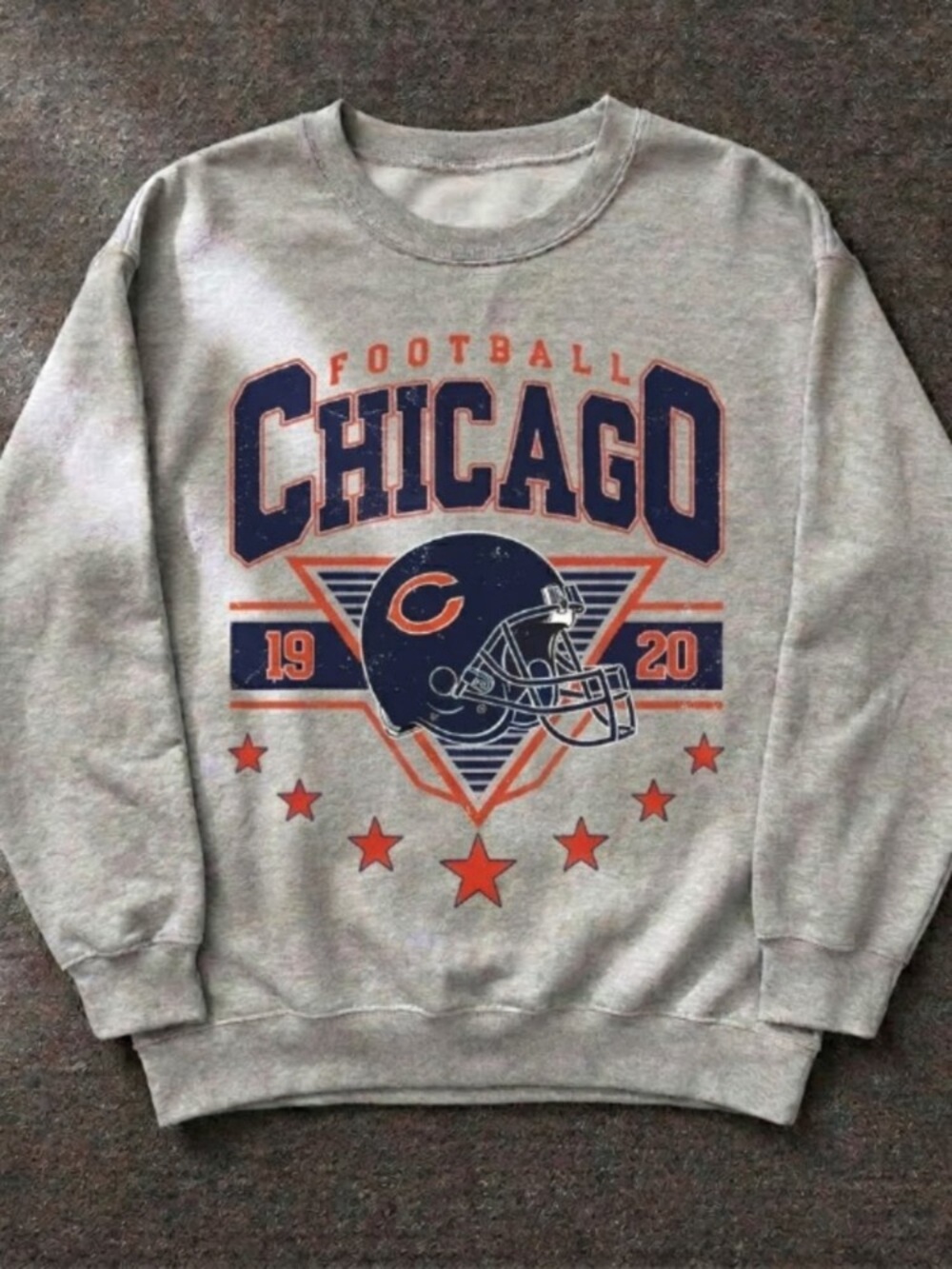 Gildan Chicago Football Graphic Crewneck Sweatshirt, Classic Style, Gift For Fan